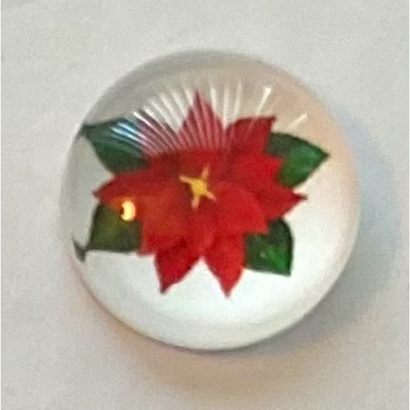 NEW Christmas Silver Poinsettia earrings New!!! - Picture 2 of 2